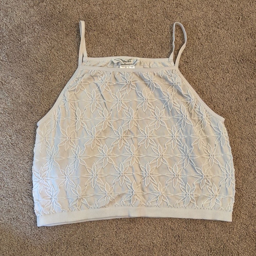 Hippie Rose Ivory Cropped Tank Top